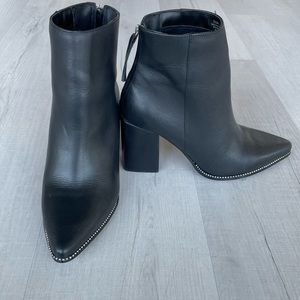 Steve Madden Black Ankle Boots with Silver Stud Detail